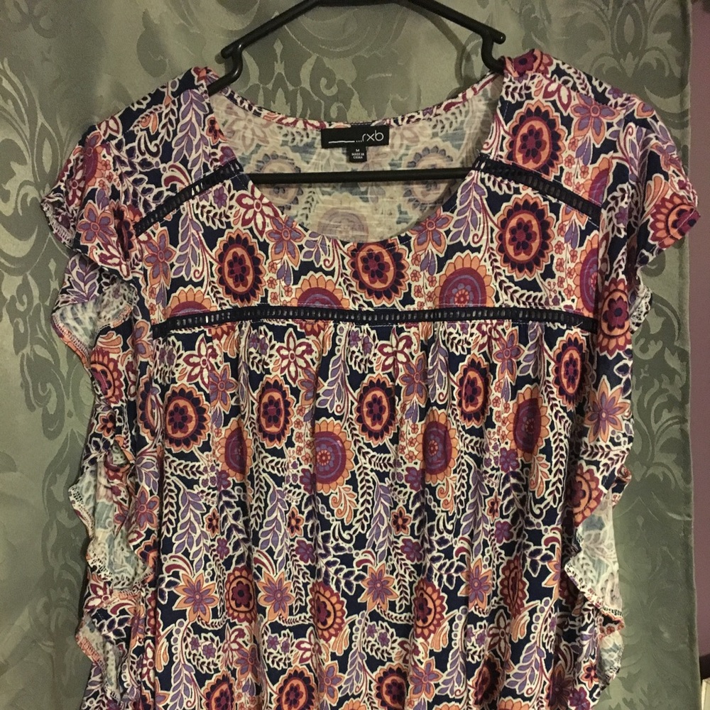 Ruffled floral shirt