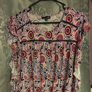 Ruffled floral shirt