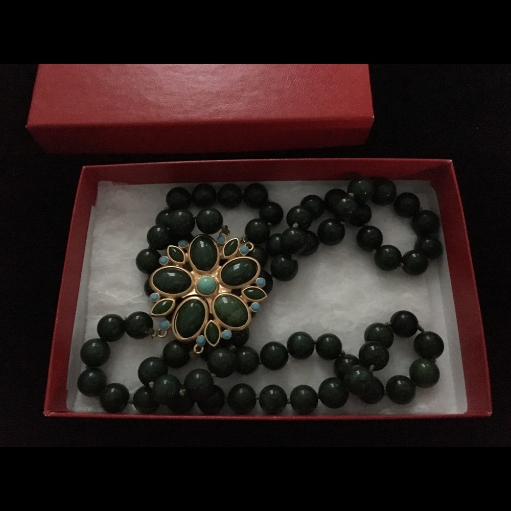 Green beaded multi-strand necklace from Talbots