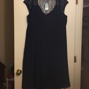 Navy dress with lace