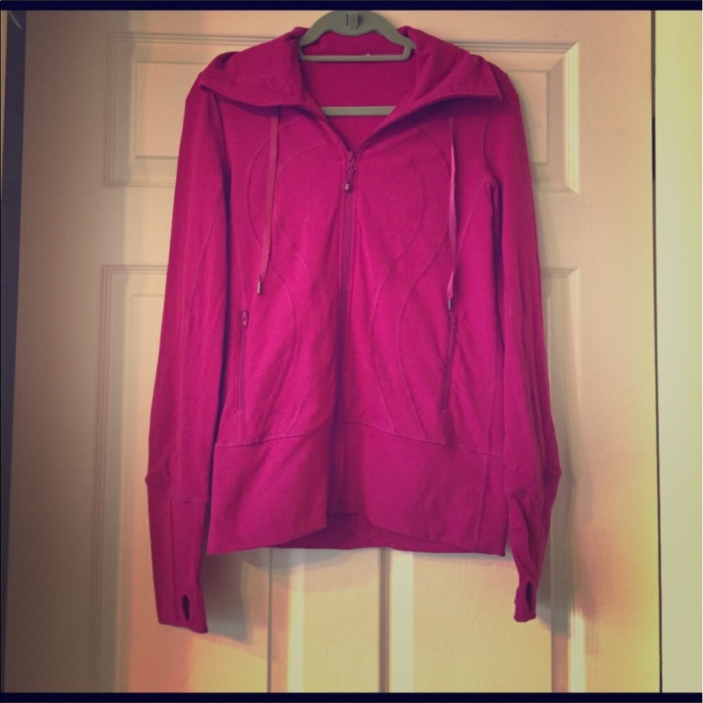 Lululemon pink zip up hoodie, size 6.