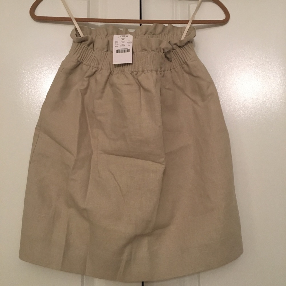 J. Crew Khaki linen skirt