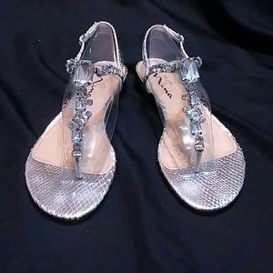 Touch of Nina Kiley Silver Jeweled Sandals