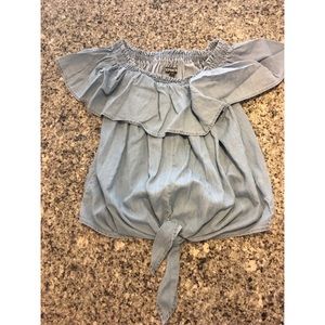 Express off the shoulder denim top