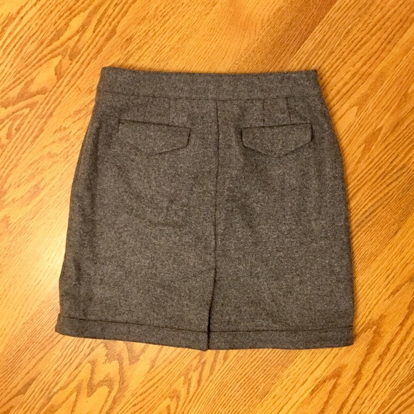 ANN TAYLOR LOFT Wool Blend Button Front Mini Skirt - Picture 3 of 3