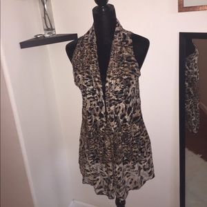 Agaci Sheer Leopard Vest