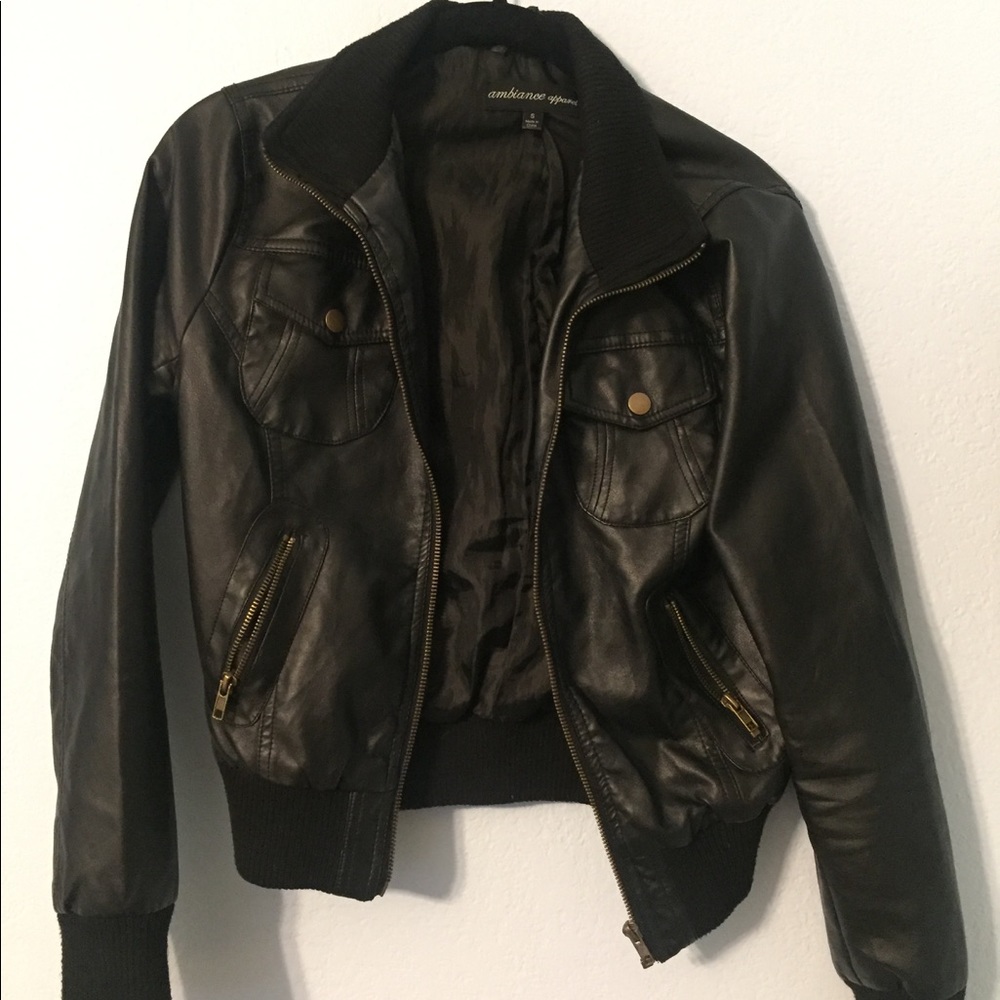 Black leather jacket