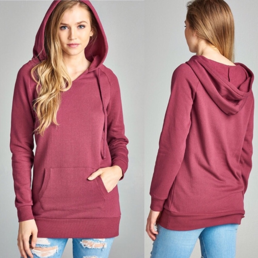 ❗️LAST ONE❗️🆑Dark Rose Hoodie with Pockets