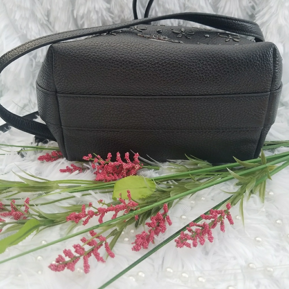 Coach Floral Studded Leather Drawstring Crossbody - Picture 4 of 8