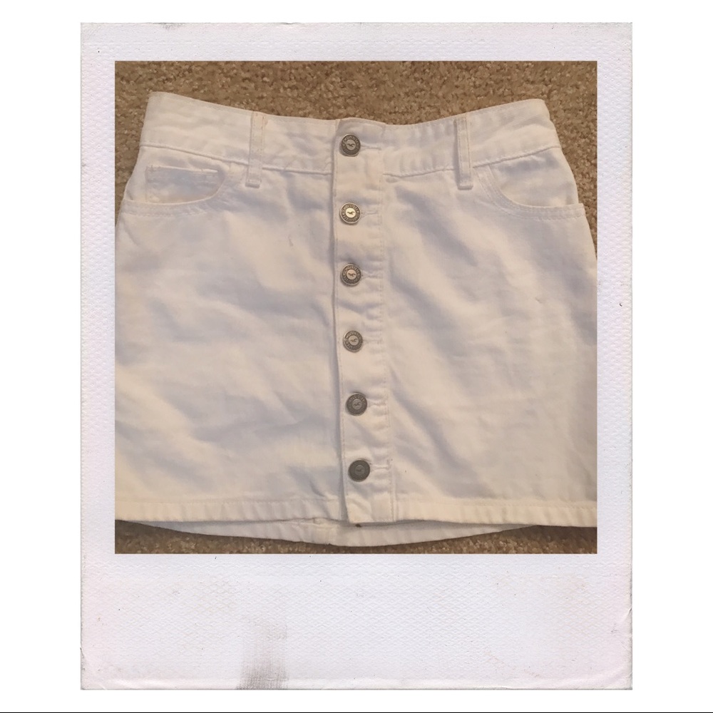 White Denim Skirt