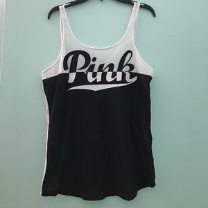 PINK black and white tank top