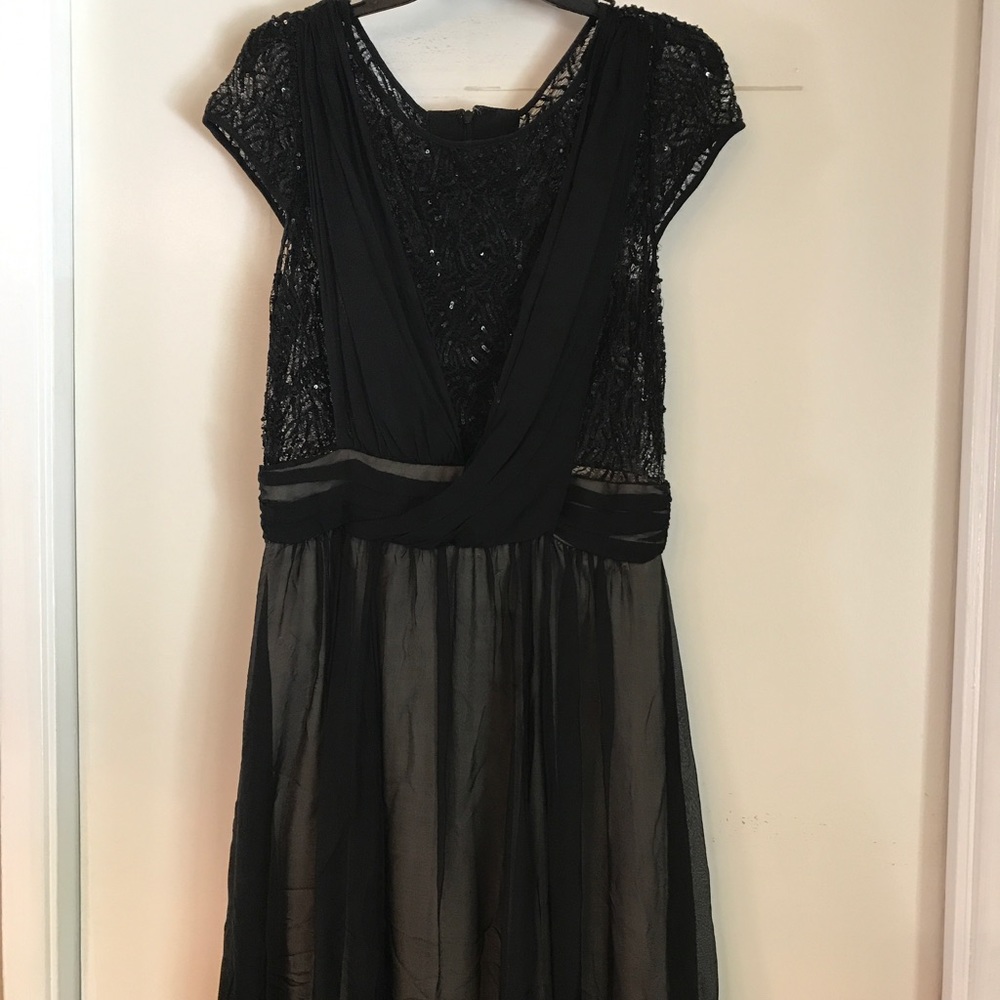 ABS Allen Schwartz Black Beaded Gown Sz 10