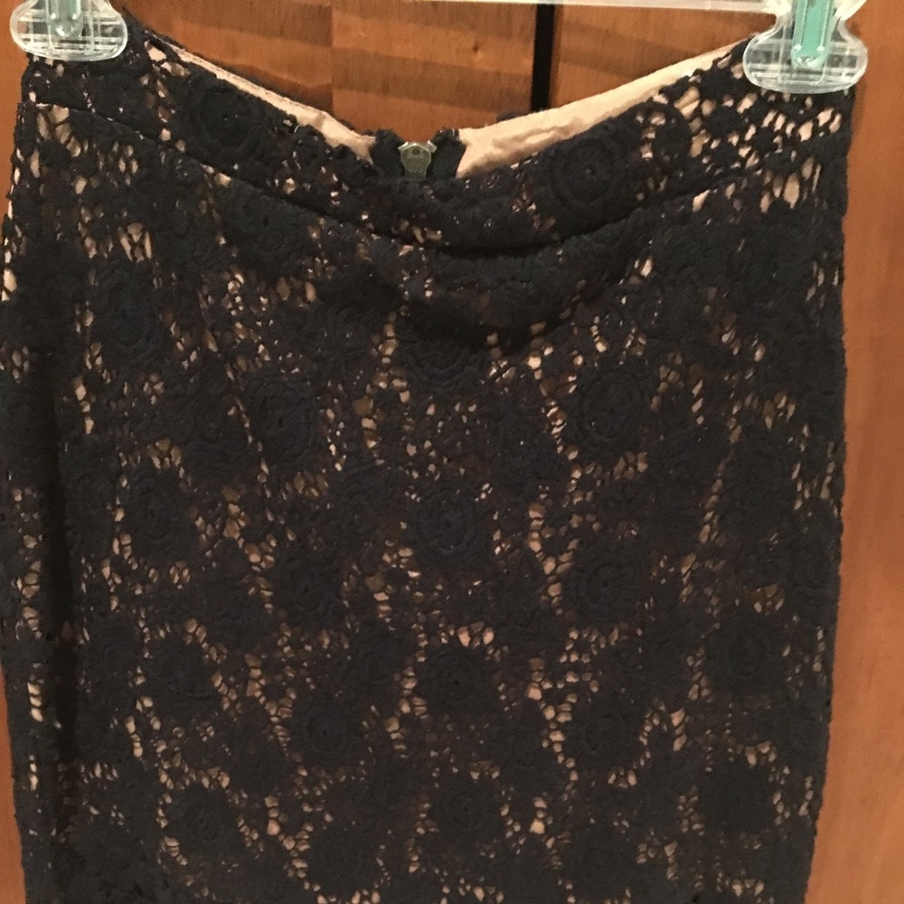 Black lace mini skirt
