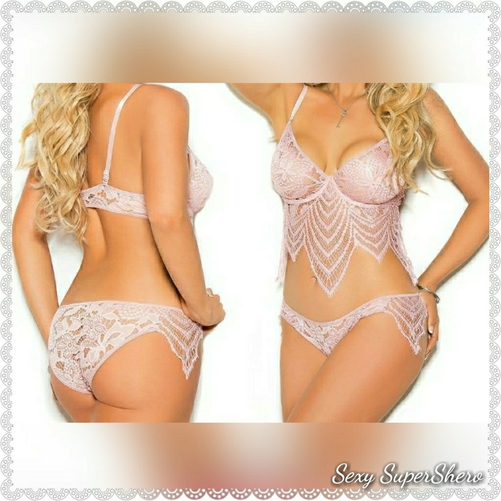 ⚡FLASH SALE!!⚡🆕PLUS Dusty Rose Lingerie Set Bralette & Panty - Picture 2 of 8