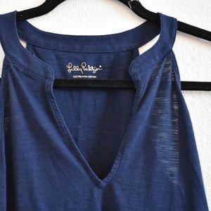 Lilly Pulitzer Navy V-Neck Tank • Size Small