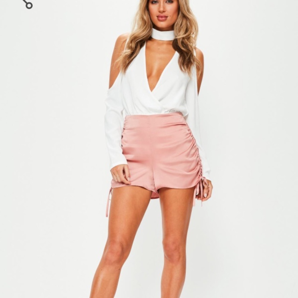 Missguided pink satin short