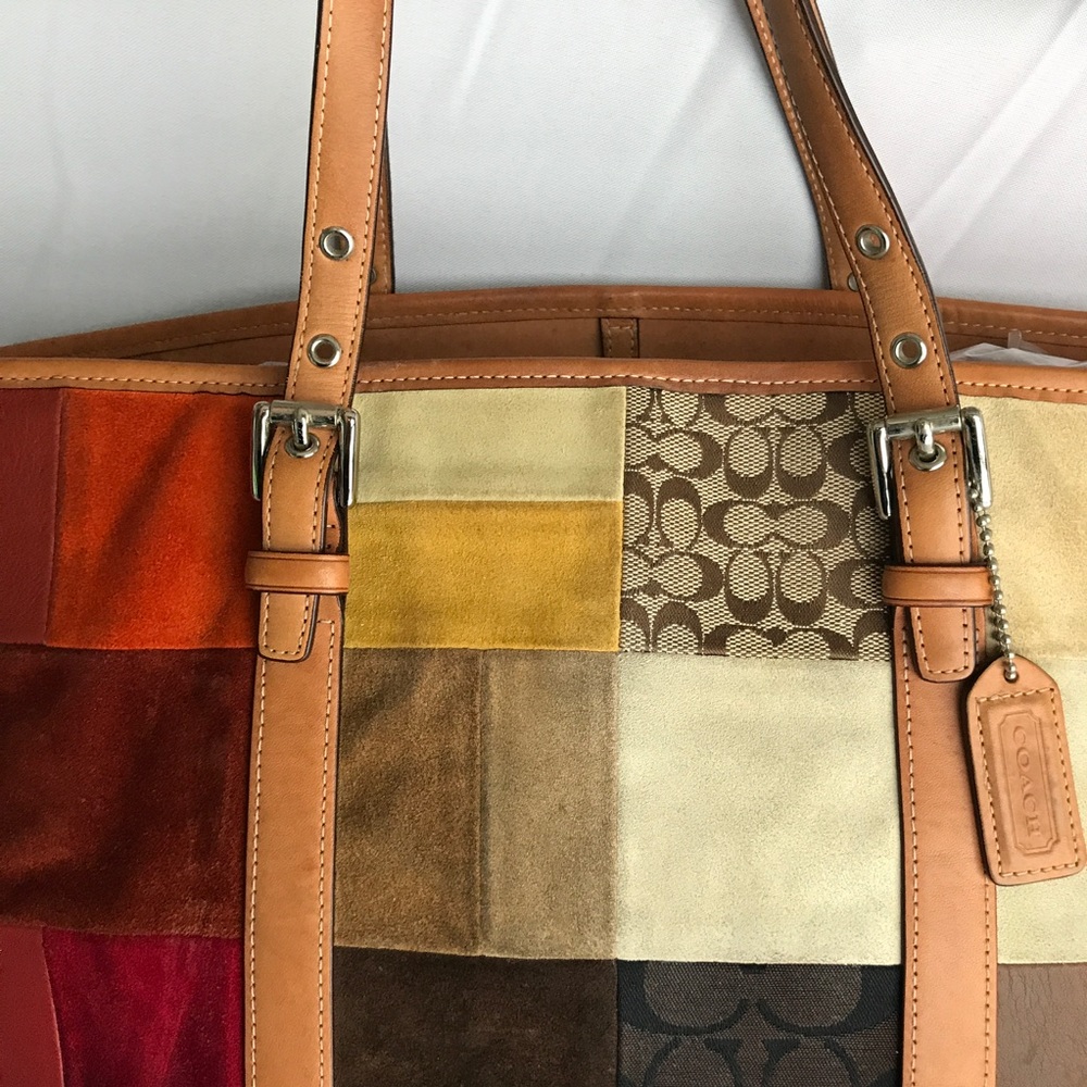 💯 Coach Patchwork Earth Tones Bag - Picture 1 of 7