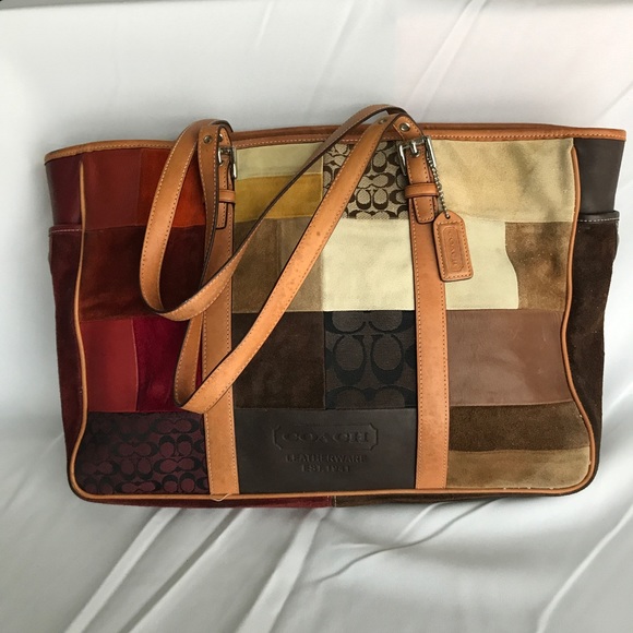 💯 Coach Patchwork Earth Tones Bag - Picture 2 of 7