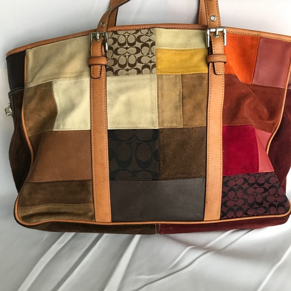 💯 Coach Patchwork Earth Tones Bag - Picture 3 of 7