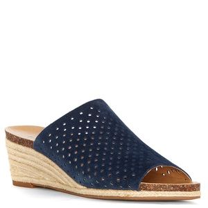 NEW LB Suede Jemya Perforated Open Toe Mule