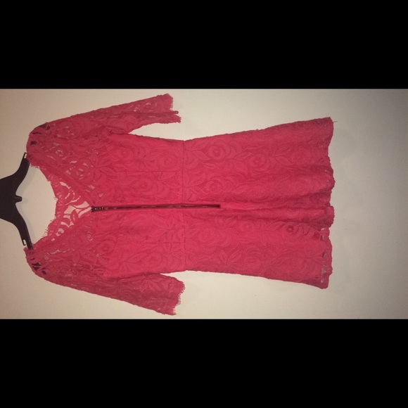 Lace hot pink #romper - Picture 3 of 3