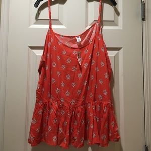 Peplum floral print tank BNWT