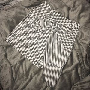 Striped wrap mini skirt