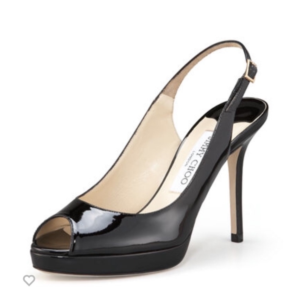Jimmy Choo Peep-Toe Patent Slingback