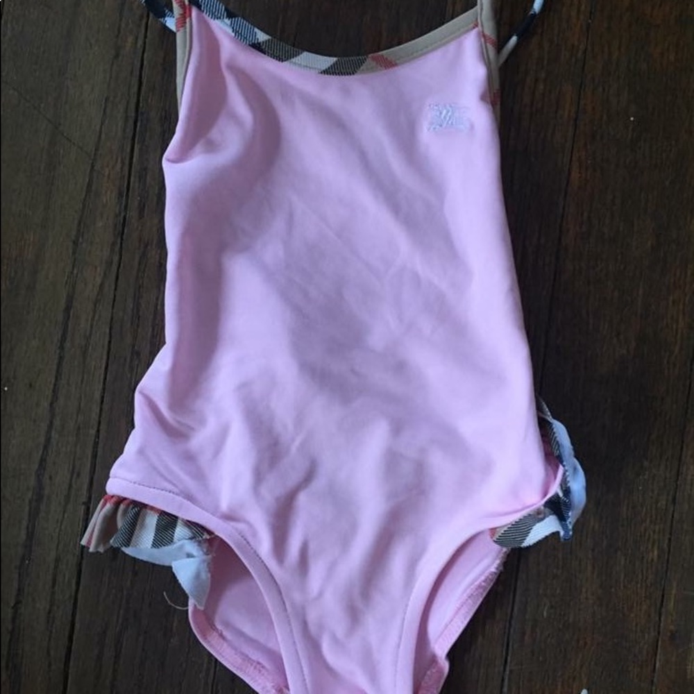 Baby Girls BURBERRY Nova Check Swimsuit 6m