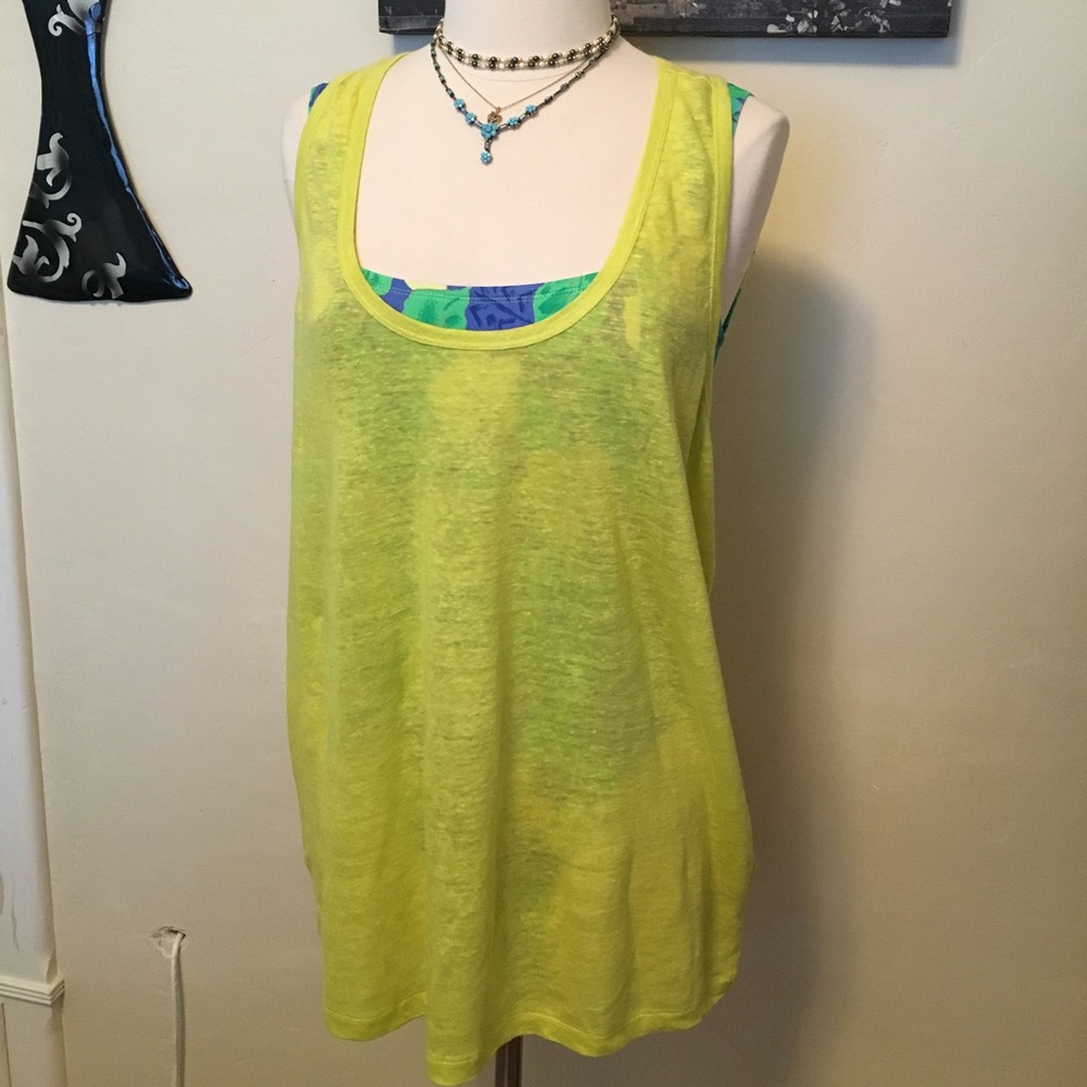 😎NEW Yellow Coverup Racer Back Tank Top/Swim