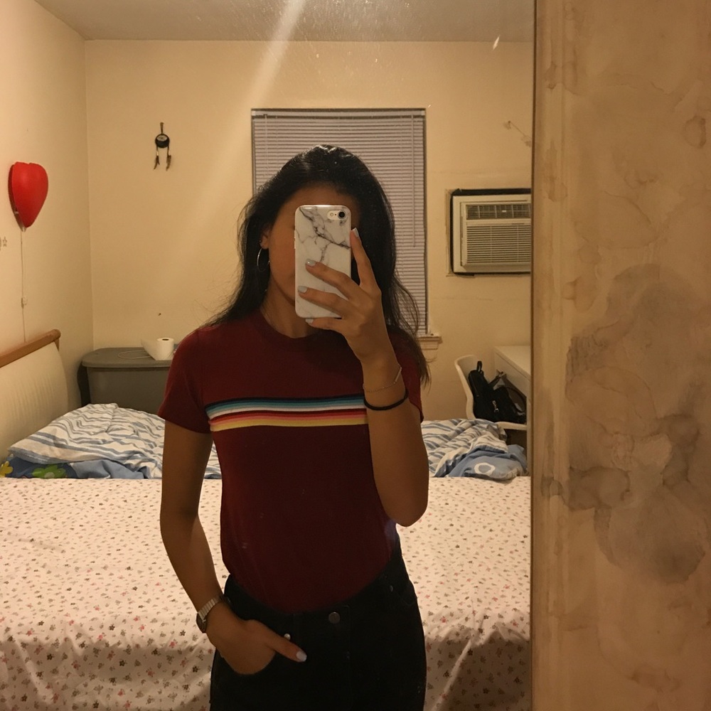 F21 rainbow tee