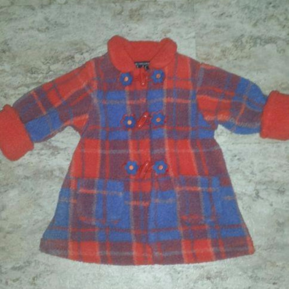 CHILDREN'S PLACE Fleece Plaid Coat Sz 6-9 Months