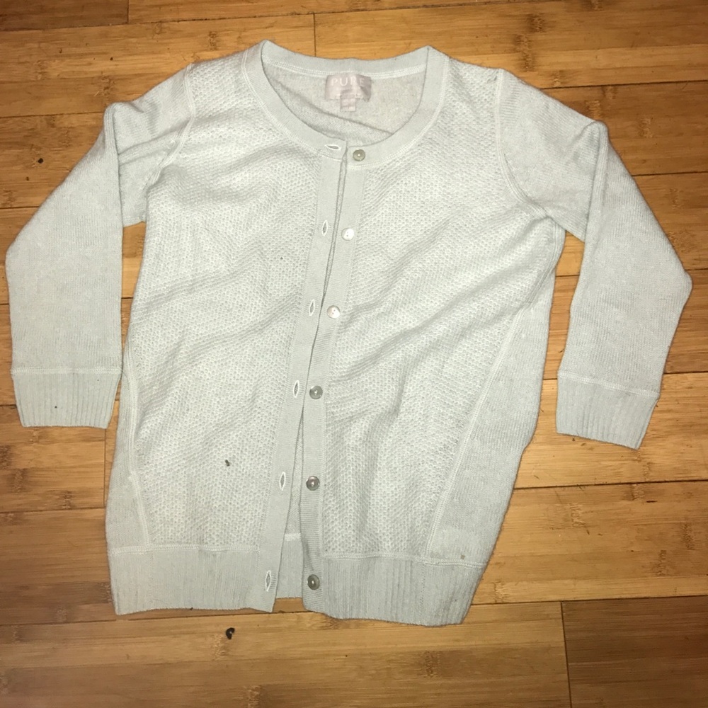 pure collection 100% cashmere waffle front cardi