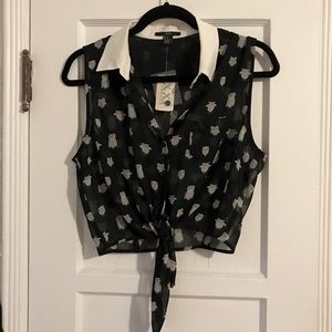 *NWT* Forever XXI - Sheer Cropped Owl Tank