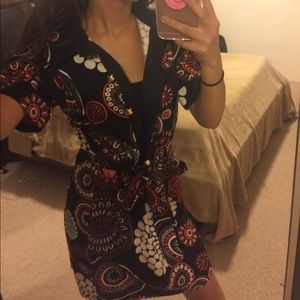 Kate Spade Dress-  multicolored w/ gold buttons