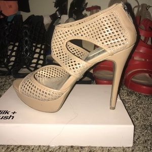 Tan beige fashion high heels