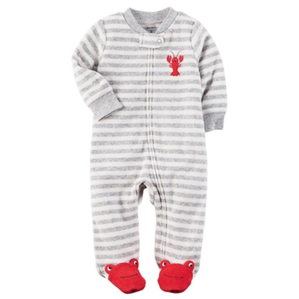 Carter's Cozy Stripped Lobster Nautical Onsie