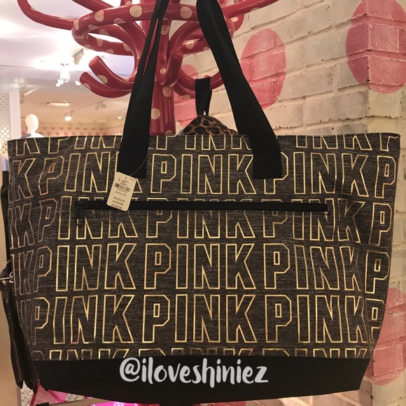 PINK Victoria's Secret Handbags - •Victoria's Secret PINK• Metallic Tote Bag
