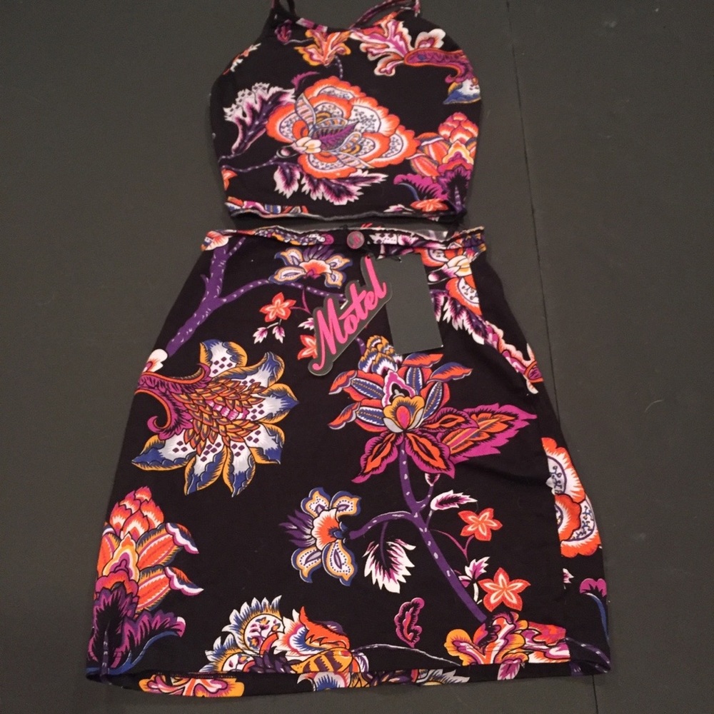 Motel Skirt and Crop Set XS NWT