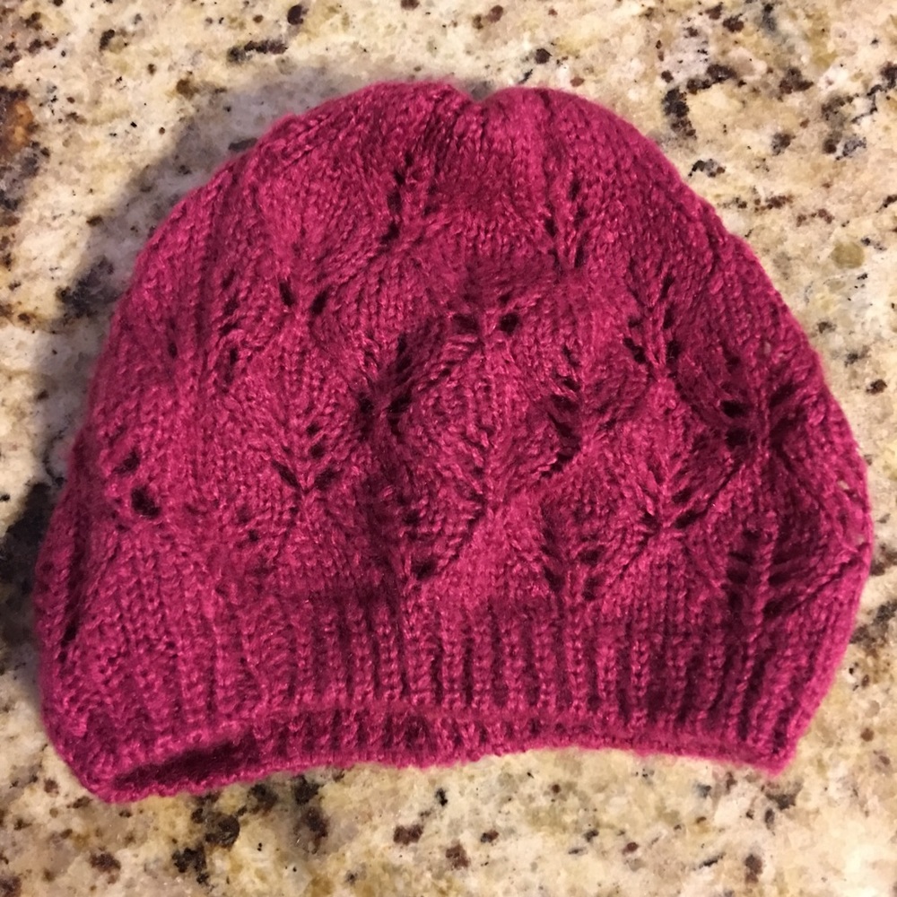 Forever 21 Knit Slouchy Beanie Magenta