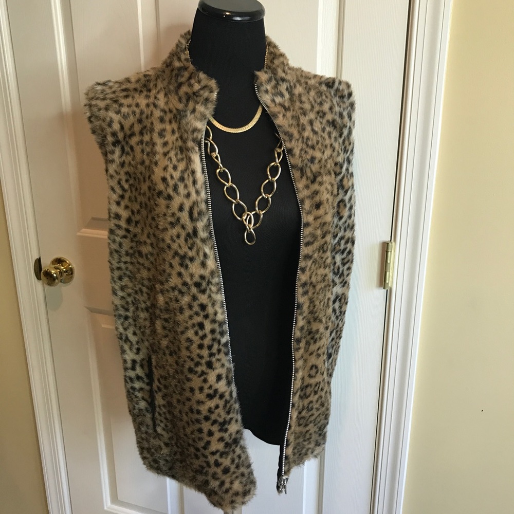 Leopard Print Furry Vest