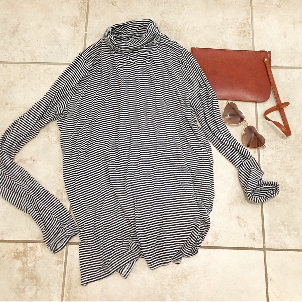 Striped turtleneck