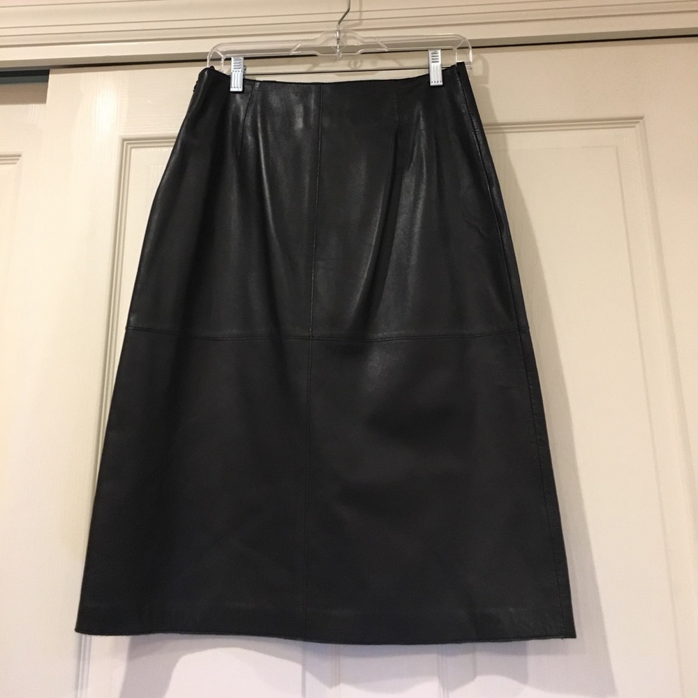 Brooks 346 leather knee length skirt