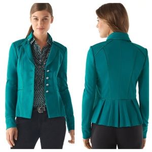 Whbm teal military blazer