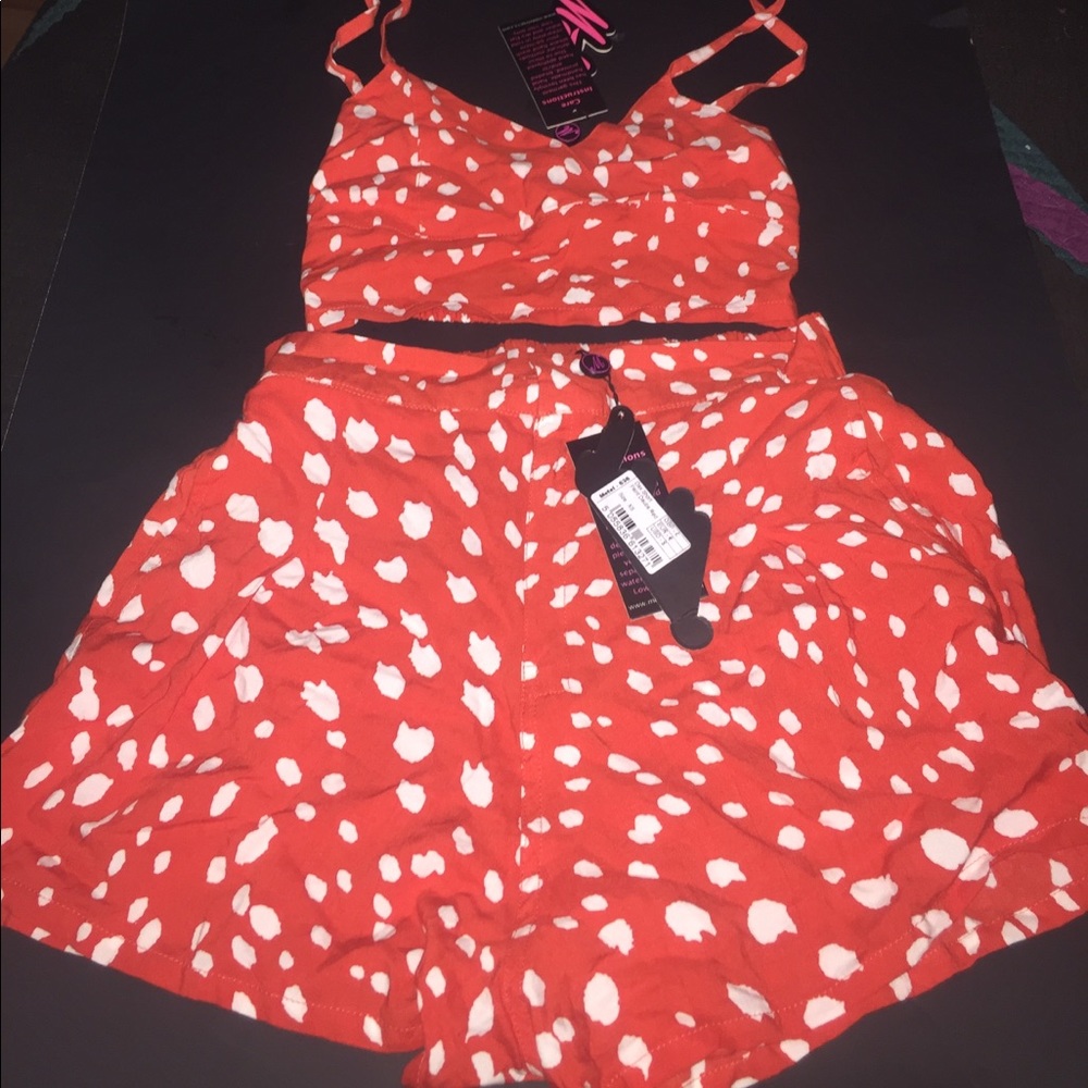 Motel Rocks Shorts And Crop Set in XS. NWT.