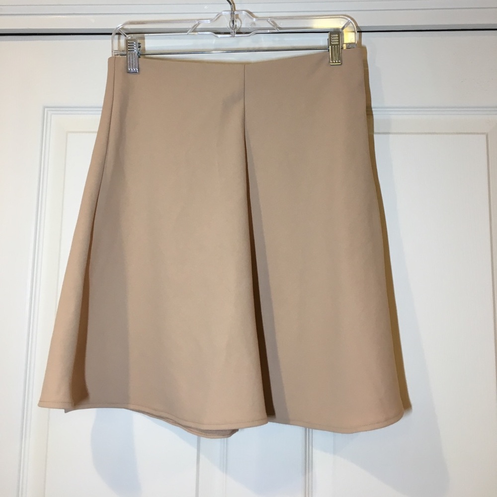 Tan flowy skater skirt