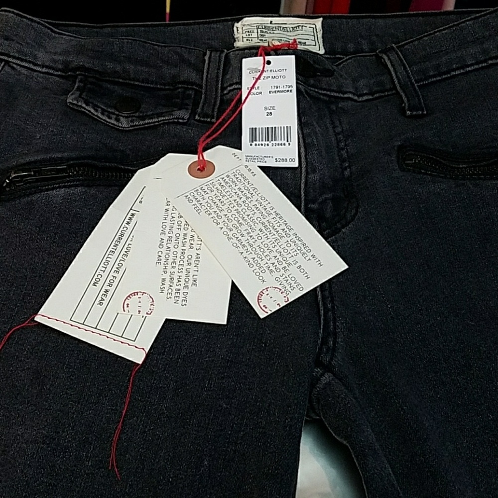 Brand new Current Elliott zip motto off black jean