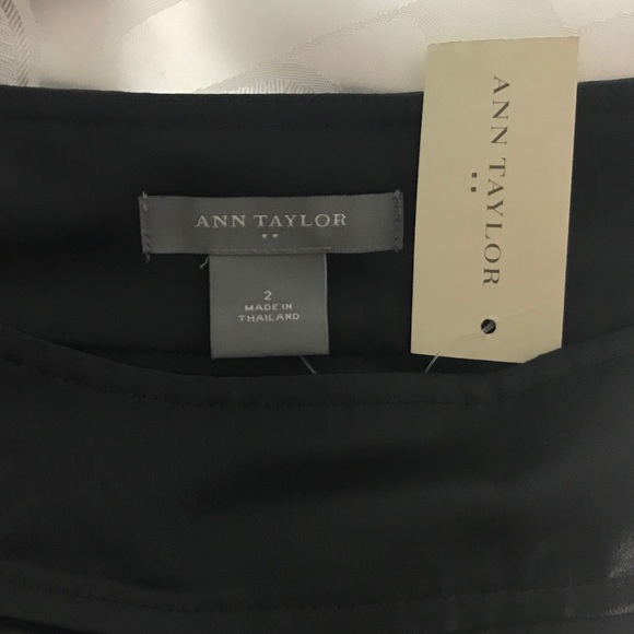 NEW! Ann Taylor Satin Black Skirt Size 2 - Picture 7 of 8