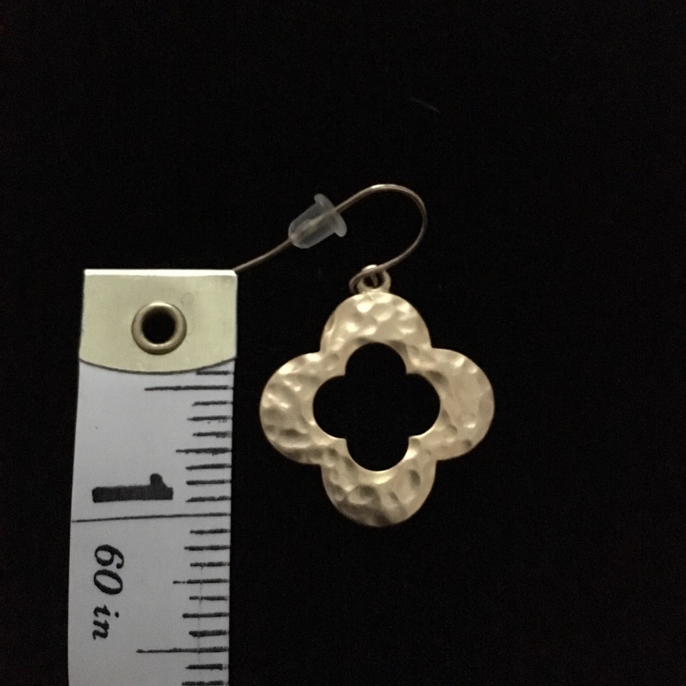 Clover shaped gold tone earrings