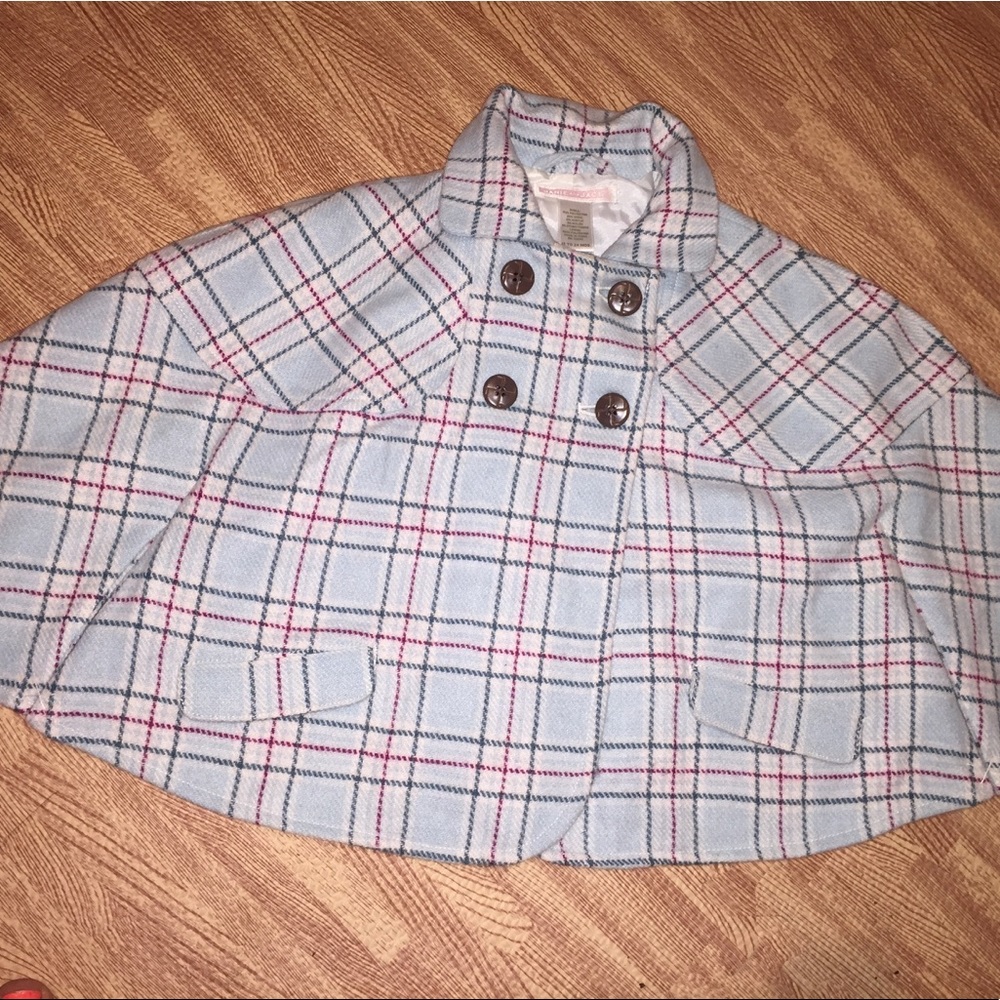 Janie and Jack plaid shall overcoat 12/24 EUC